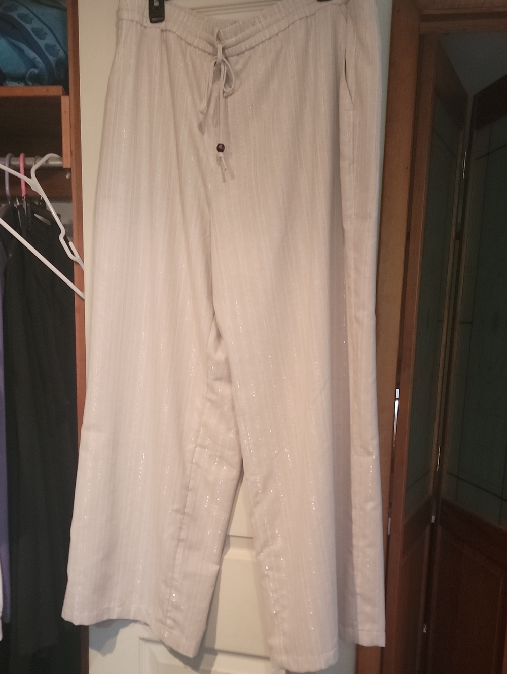 Light Cream Drawstring Men’s Pants